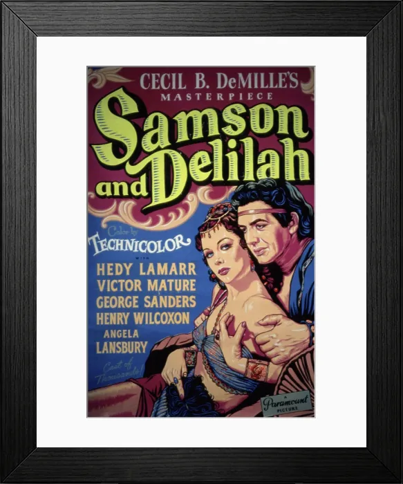 Framed Print : SAMSON AND DELILAH, Hedy Lamarr, Victor Mature, 1949
