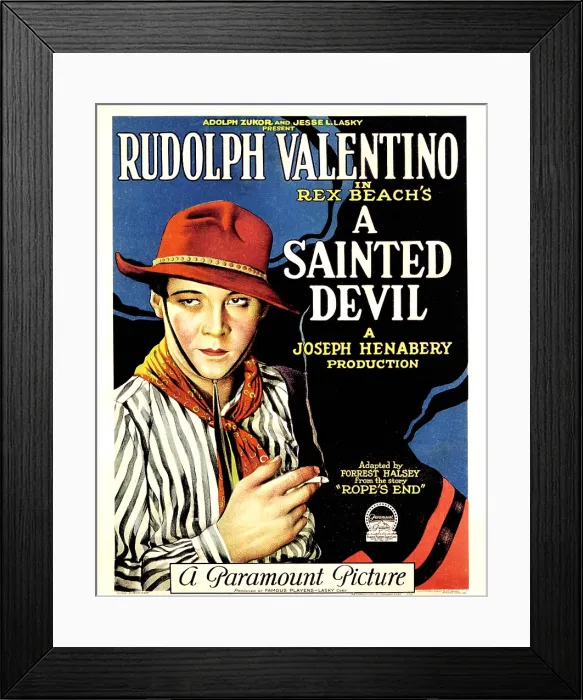 Framed Print : A SAINTED DEVIL, Rudolph Valentino, 1924, gaucho