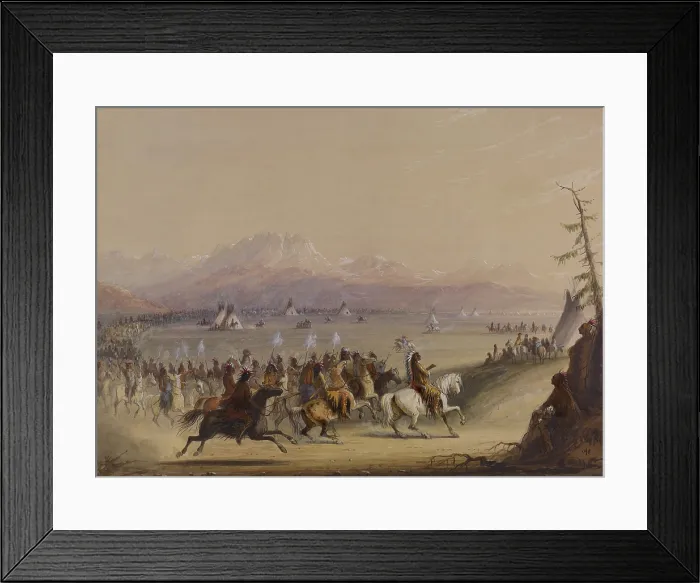 Framed Print : CAVALCADE, 1858-1860, by Alfred Jacob Miller, painting, watercolor on paper