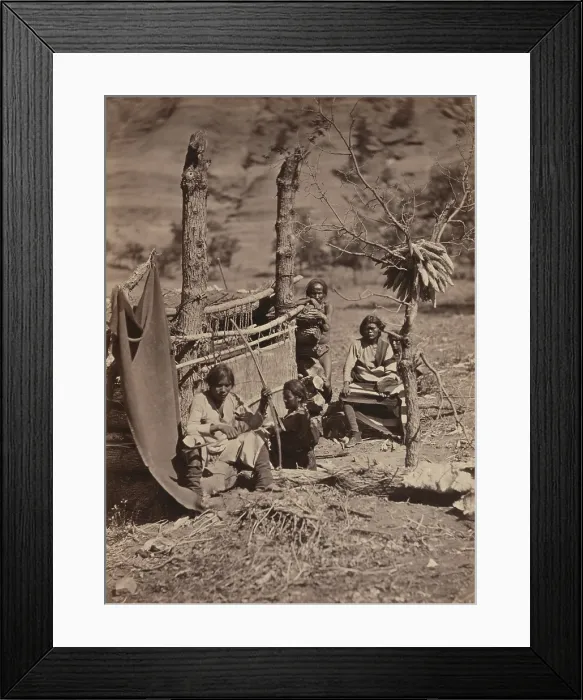 Framed Print : ABORIGINAL LIFE AMONG THE NAVAJO INDIANS. NEAR OLD FORT DEFIANCE, N.M. 1873, by Timothy H. O'Sullivan Framed Print : ABORIGINAL LIFE AMONG THE NAVAJO INDIANS. NEAR OLD FORT DEFIANCE, N.M. 1873, by Timothy H. O'Sullivan