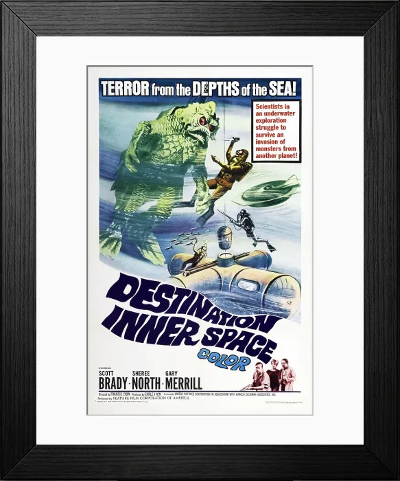 Framed Print : DESTINATION INNER SPACE, US poster, bottom right: Scott Brady, Sheree North, Gary Merrill, 1966