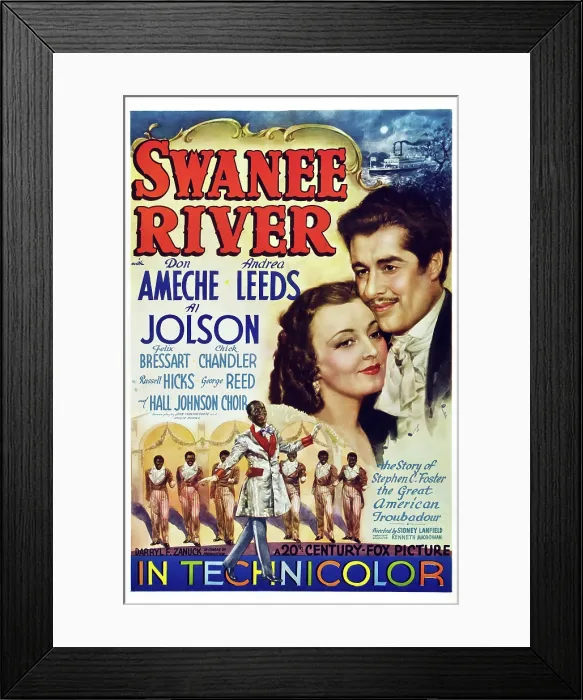 Framed Print : SWANEE RIVER, from bottom left: Al Jolson, Andrea Leeds, Don Ameche, 1939, TM and Copyright 20th Century Fox Film Corp. All rights reserved. / courtesy Everett Collection