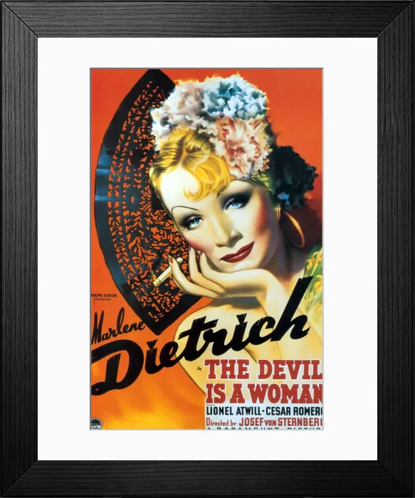 Framed Print : THE DEVIL IS A WOMAN, Marlene Dietrich, 1935 Poster Art Framed Print : THE DEVIL IS A WOMAN, Marlene Dietrich, 1935 Poster Art