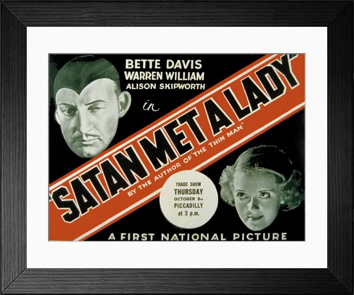 Framed Print : SATAN MET A LADY, poster, from left: Warren William, Bette Davis, 1936