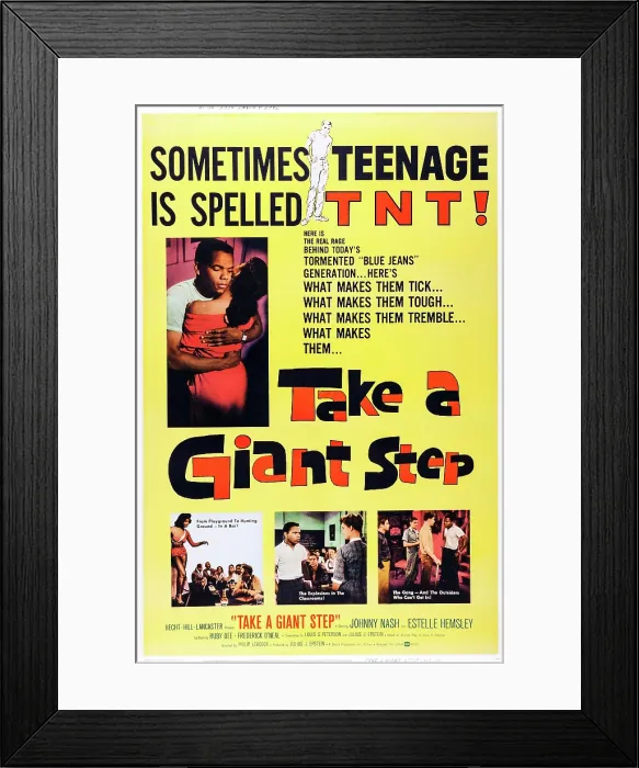 Framed Print : TAKE A GIANT STEP, US poster art, top left and bottom in stills: Johnny Nash, 1959
