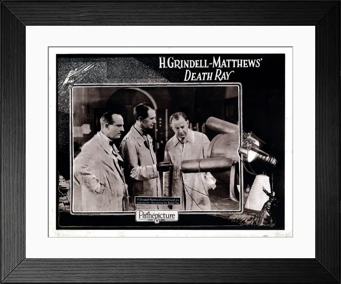 Framed Print : THE DEATH RAY, Harry Grindell Matthews, (center), 1924