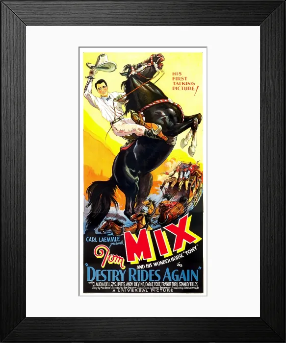 Framed Print : DESTRY RIDES AGAIN, Tom Mix, 1932 Framed Print : DESTRY RIDES AGAIN, Tom Mix, 1932