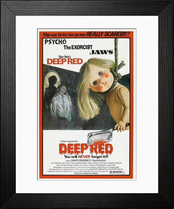 Framed Print : DEEP RED, US poster, 1975