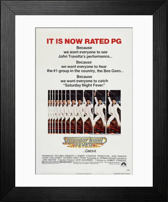 Framed Print : SATURDAY NIGHT FEVER, US poster, John Travolta, 1977