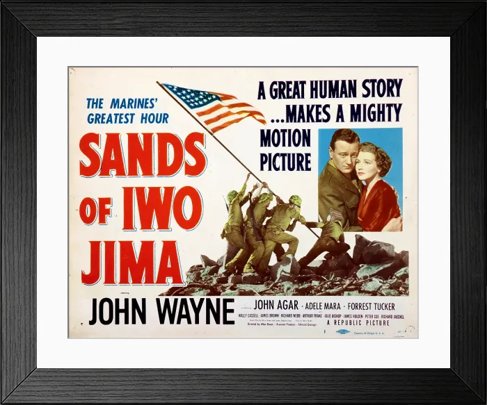 Framed Print : SANDS OF IWO JIMA, John Wayne, Adele Nara, 1949