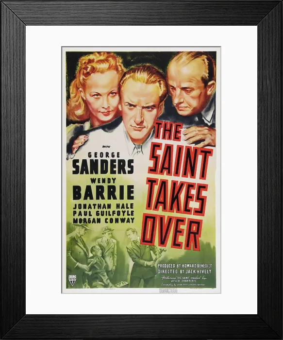 Framed Print : THE SAINT TAKES OVER, US poster art, Wendy Barrie, George Sanders, Jonathan Hale, 1940