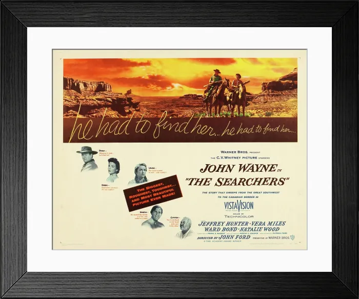 Framed Print : THE SEARCHERS, John Wayne, Natalie Wood, Vera Miles, Jeffrey Hunter, Ward Bond, 1956