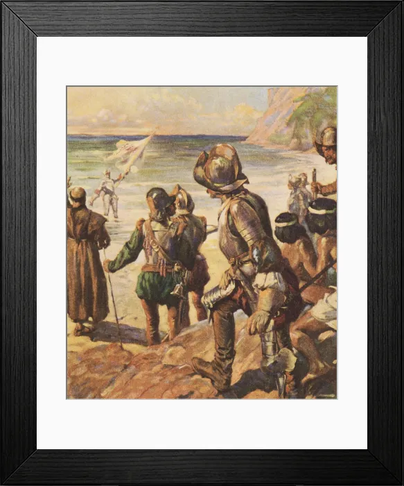 Framed Print : Vasco Nunez de Balboa's expedition across the Isthmus of Panama resulted in his discovery of the Pacific Ocean in 1513 (BSLOC_2020_1_91) Framed Print : Vasco Nunez de Balboa's expedition across the Isthmus of Panama resulted in his discovery of the Pacific Ocean in 1513 (BSLOC_2020_1_91)