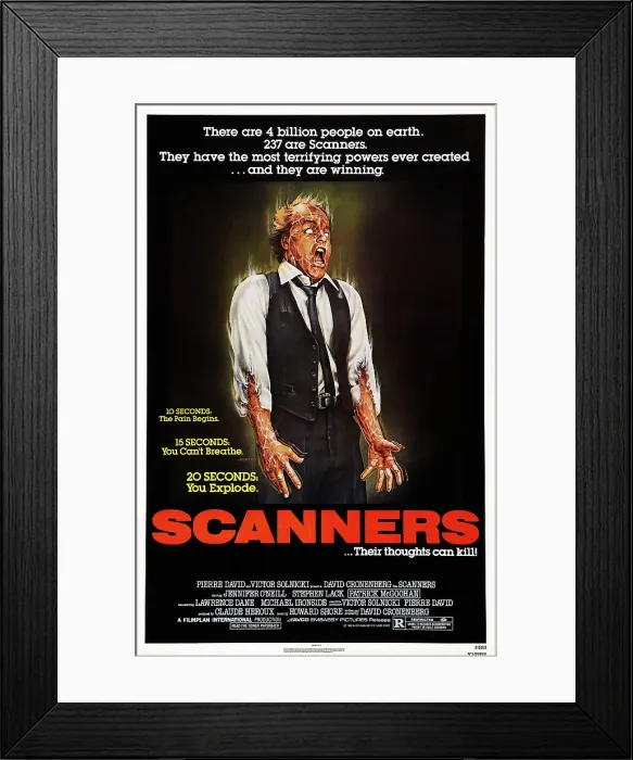 Framed Print : SCANNERS, US poster art, Michael Ironside, 1981. AVCO Embassy / courtesy Everett Collection Framed Print : SCANNERS, US poster art, Michael Ironside, 1981. AVCO Embassy / courtesy Everett Collection
