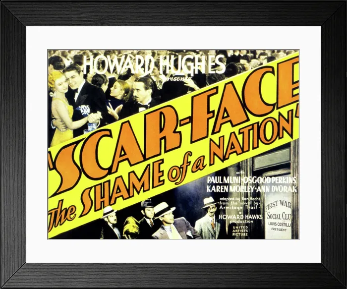 Framed Print : SCARFACE, Karen Morley, Paul Muni, Osgood Perkins, Vince Barnett, George Raft, 1932