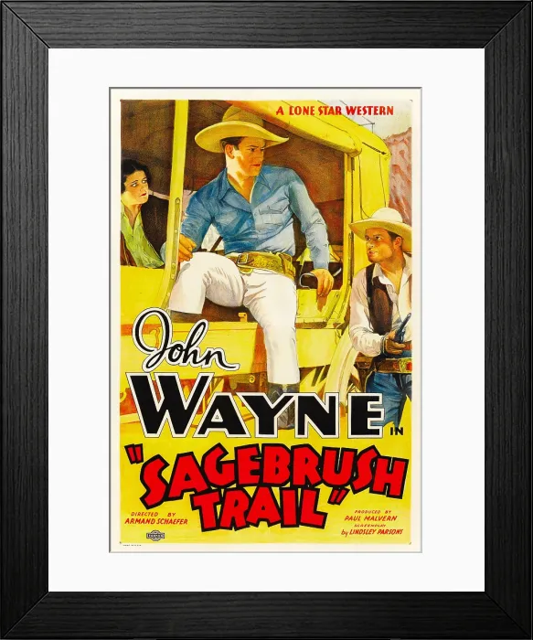 Framed Print : SAGEBRUSH TRAIL, Nancy Shubert, John Wayne, Lane Chandler, 1933 Framed Print : SAGEBRUSH TRAIL, Nancy Shubert, John Wayne, Lane Chandler, 1933