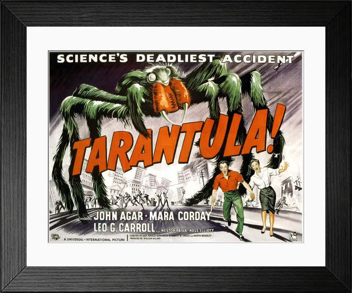 Framed Print : TARANTULA, bottom from left: John Agar, Mara Corday, 1955