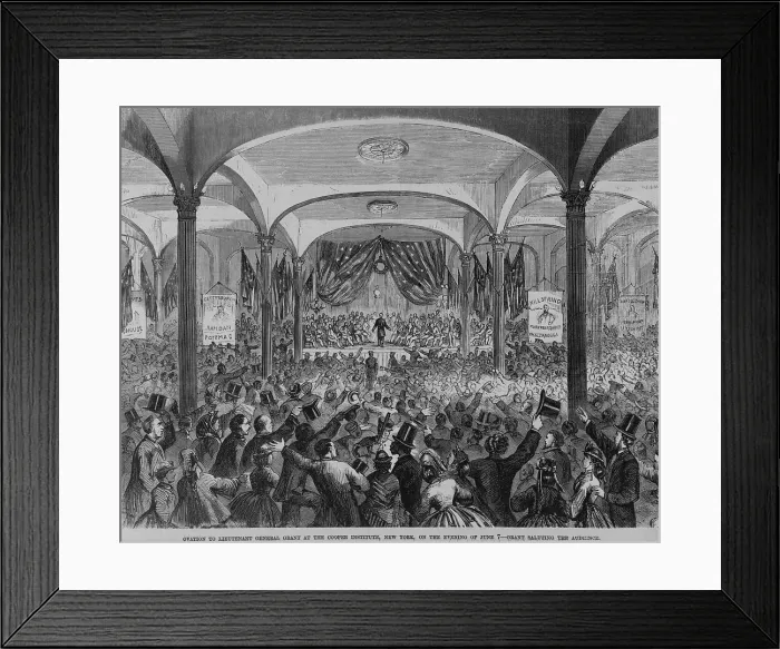 Framed Print : Ovation to Lieutenant General Grant at the Cooper Institute, New York, June 7, 1865