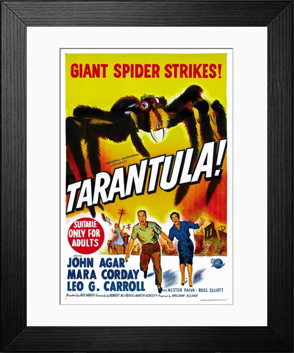 Framed Print : TARANTULA!, bottom from left: John Agar, Mara Corday on Australian poster art, 1955 Framed Print : TARANTULA!, bottom from left: John Agar, Mara Corday on Australian poster art, 1955