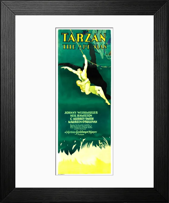 Framed Print : TARZAN THE APE MAN, Maureen O'Sullivan, Johnny Weissmuller, 1932
