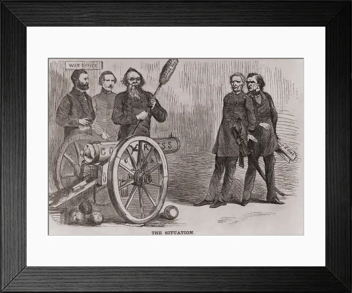 Framed Print : THE SITUATION. Political cartoon depicting Gen. Ulysses Grant and former Sec
