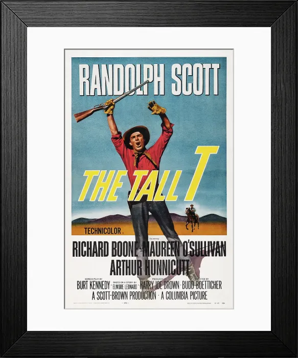 Framed Print : THE TALL T, US poster art, Randolph Scott, 1957