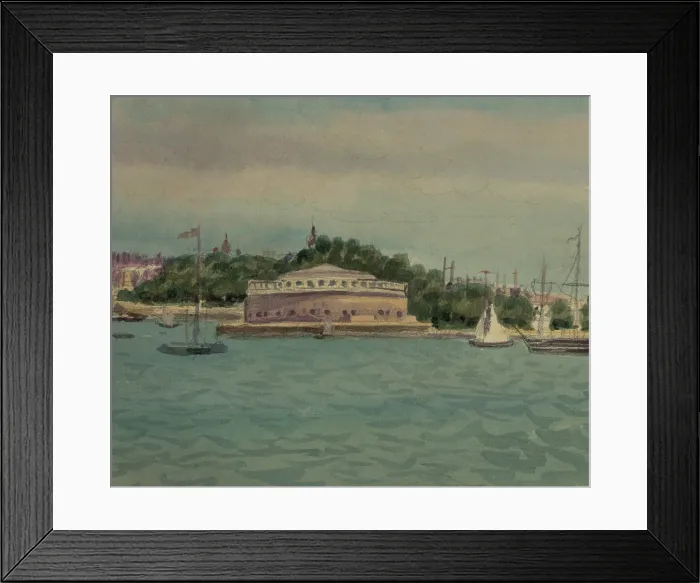 Framed Print : View of Castle Garden in New York Harbor c. 1820-1840 Framed Print : View of Castle Garden in New York Harbor c. 1820-1840