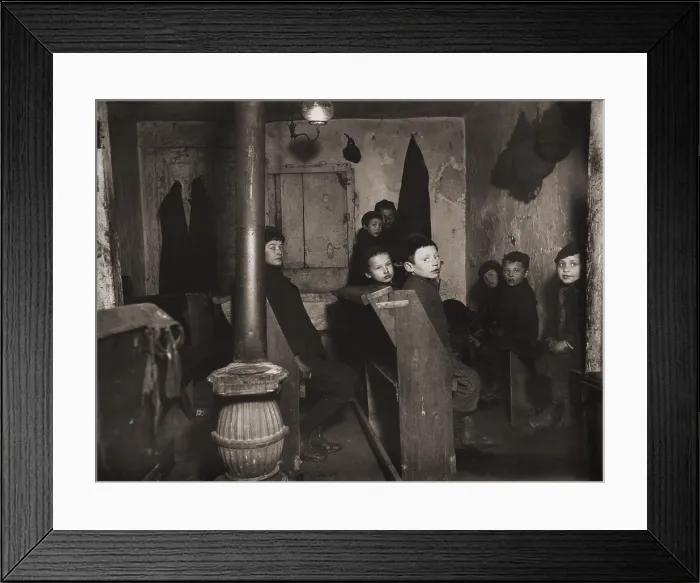 Framed Print : Talmud School in a Hester Street Tenement, New York City, 1888-95, by Jacob Riis Framed Print : Talmud School in a Hester Street Tenement, New York City, 1888-95, by Jacob Riis