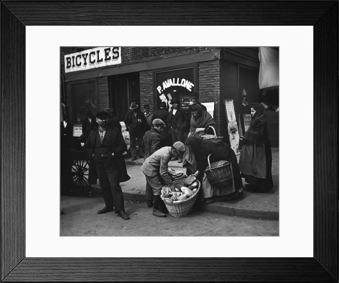 Framed Print : Young Italian bread peddlers, Mulberry St. New York, c. 1900 Framed Print : Young Italian bread peddlers, Mulberry St. New York, c. 1900