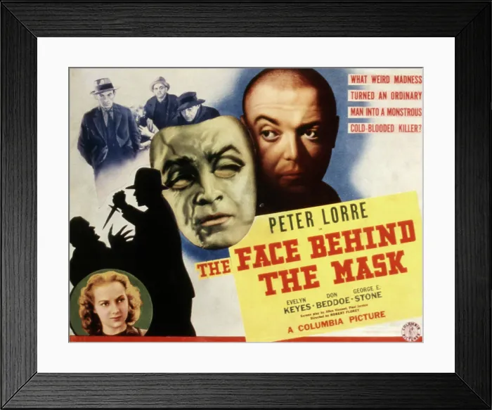 Framed Print : THE FACE BEHIND THE MASK, Peter Lorre, Evelyn Keyes, 1941
