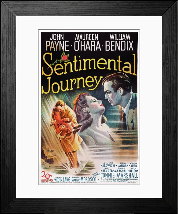 Framed Print : SENTIMENTAL JOURNEY, US poster art, From left: Maureen O'Hara, John Payne, 1946. TM & Copyright 20th Century Fox Film Corp. All rights reserved /  Courtesy: Everett Collection