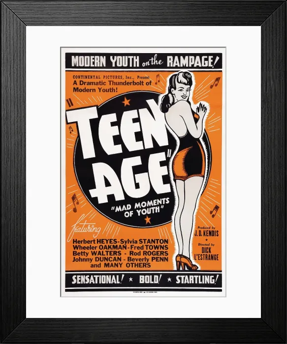 Framed Print : TEEN AGE, US poster art, 1944