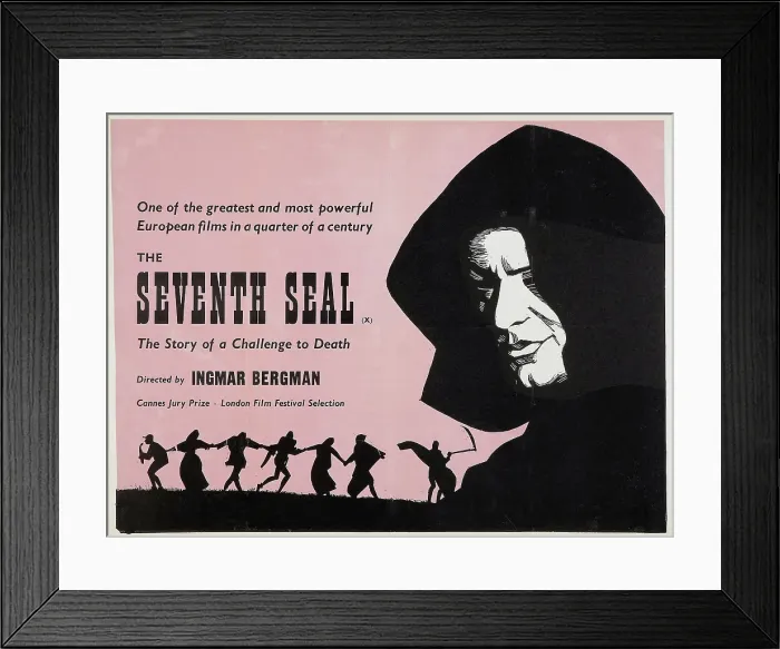Framed Print : THE SEVENTH SEAL, US lobbycard, 1957