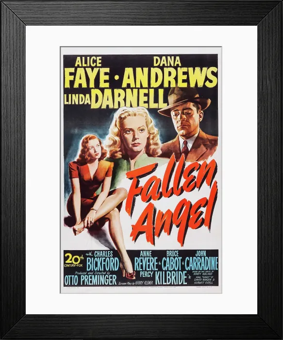 Framed Print : FALLEN ANGEL, Linda Darnell, Alice Faye, Dana Andrews, 1945. TM and Copyright 20th Century Fox Film Corp. All rights reserved. Courtesy: Everett Collection