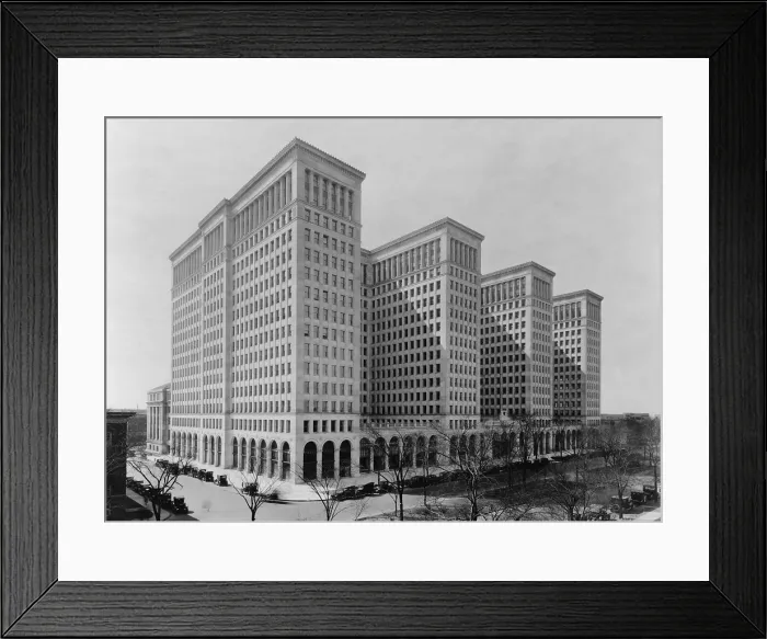 Framed Print : General Motors Building Detroit, Michigan, May 1921. It was completed in 1922 and served as General Motors world headquarters from 1923 until 2001