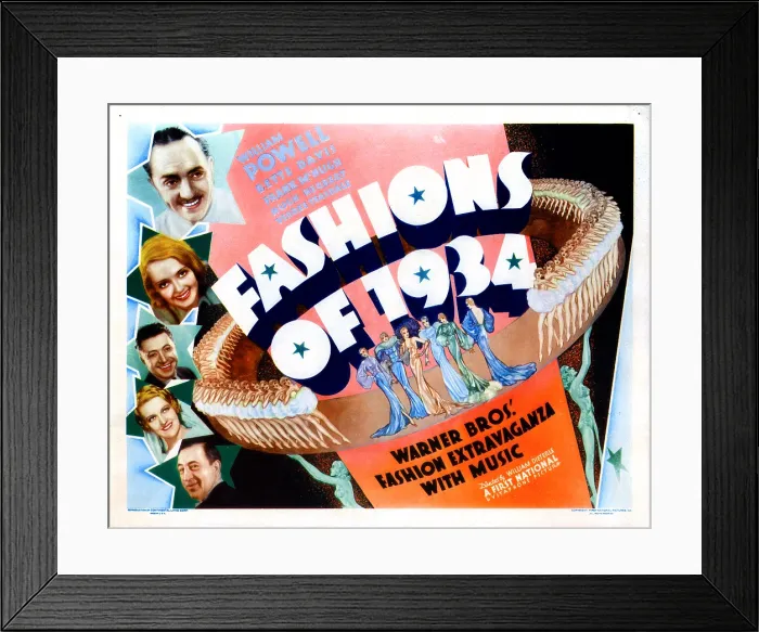 Framed Print : FASHIONS OF 1934, (top to bottom), William Powell, Bette Davis, Frank McHugh, Verree Teasdale, Hugh Herbert, 1934