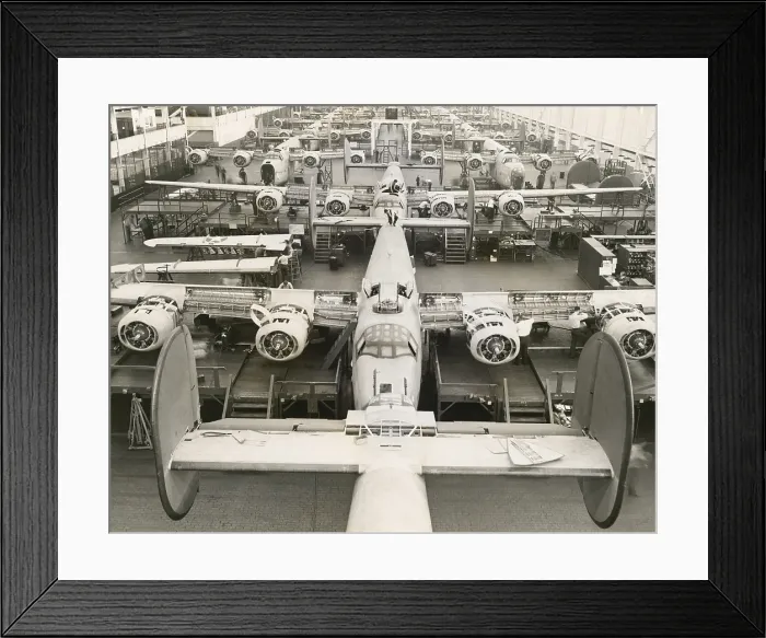 Framed Print : B-24 Liberator bombers on a production line at the Ford Willow Run plant, Michigan, Feb. 12, 1943 (BSLOC_2020_2_122)
