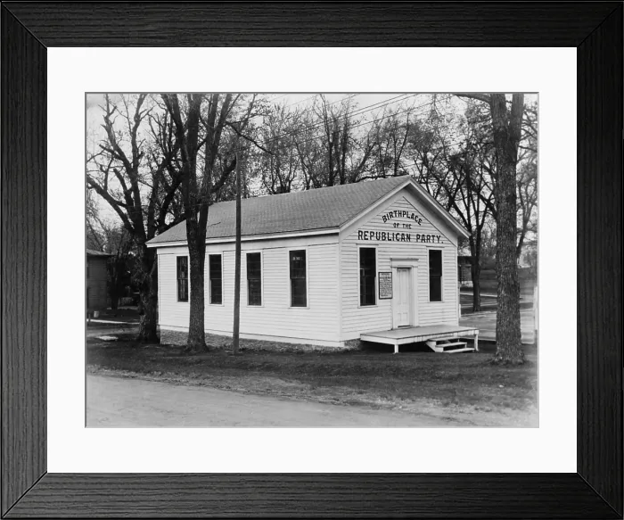 Framed Print : The Republican Party was formed in a school house in Ripon, Wisconsin, on March 20, 1854 Framed Print : The Republican Party was formed in a school house in Ripon, Wisconsin, on March 20, 1854