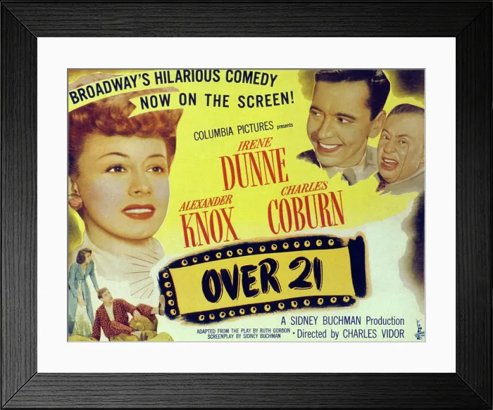 Framed Print : OVER 21, Irene Dunne, Alexander Knox, Charles Coburn, 1945 Framed Print : OVER 21, Irene Dunne, Alexander Knox, Charles Coburn, 1945