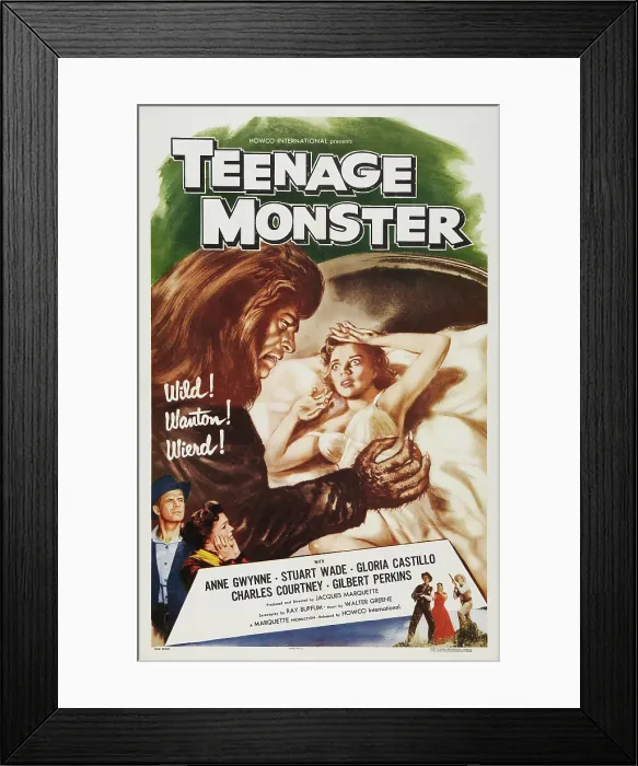 Framed Print : TEENAGE MONSTER, US poster art, top from left: Gil Perkins, Anne Gwynne, bottom left from left: Stuart Wade, Gloria Castillo, 1958 Framed Print : TEENAGE MONSTER, US poster art, top from left: Gil Perkins, Anne Gwynne, bottom left from left: Stuart Wade, Gloria Castillo, 1958