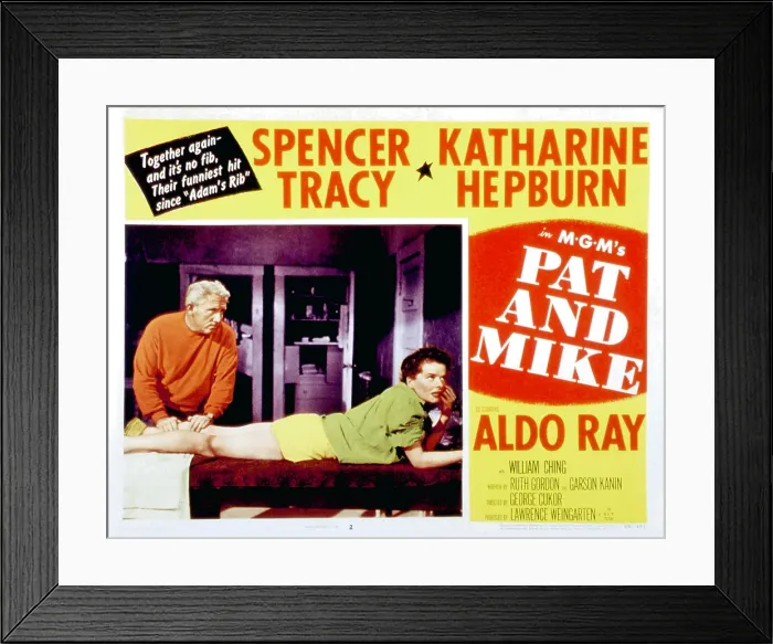 Framed Print : PAT AND MIKE, Spencer Tracy, Katharine Hepburn, 1952