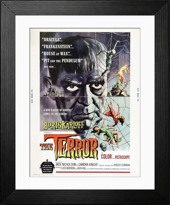 Framed Print : THE TERROR, US poster art, Boris Karloff, 1963 Framed Print : THE TERROR, US poster art, Boris Karloff, 1963