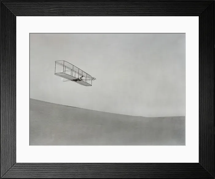 Framed Print : Wilbur Wright gliding above the slope of Big Kill Devil Hill at Kitty Hawk, NC, Oct. 10, 1902 (BSLOC_2018_2_144)