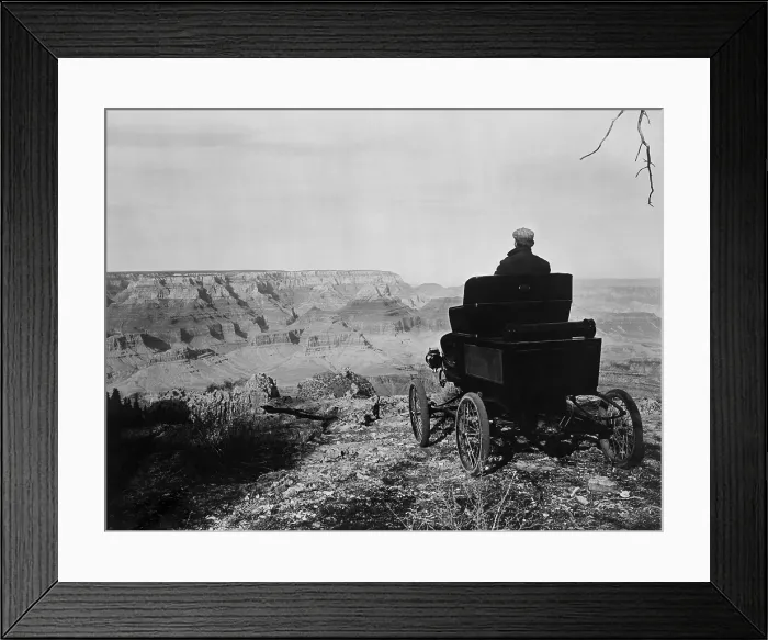 Framed Print : Steam-powered Toledo car parked on the rim of the Grand Canyon, Arizona, Feb. 5, 1902