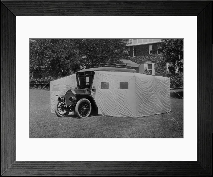 Framed Print : Stoddard-Dayton camping car was built for engineer and politician Thomas Coleman du Pont, c. 1910-1915
