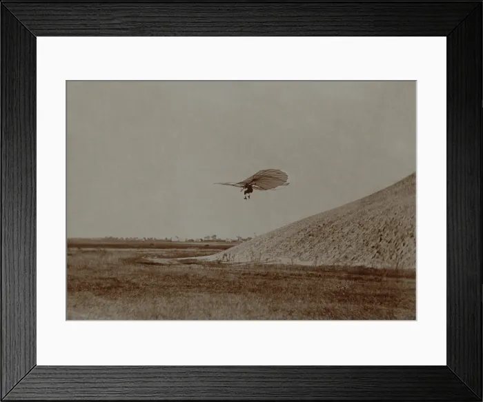 Framed Print : Otto Lilienthal gliding in 1895. He was the first to make well-documented, repeated, and successful flights with unpowered gliders. He died after a glider crash in August 1896