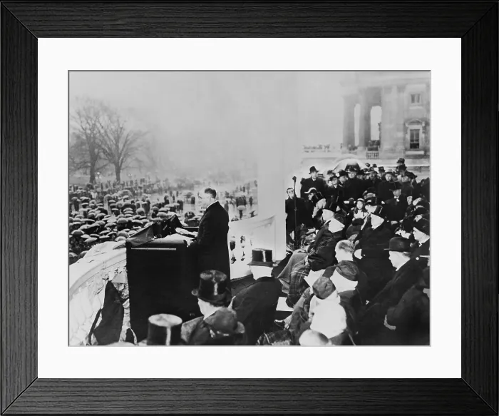 Framed Print : President Franklin Delano Roosevelt delivers his inaugural address on the east portico of the U.S. Capitol, January 20, 1937 Framed Print : President Franklin Delano Roosevelt delivers his inaugural address on the east portico of the U.S. Capitol, January 20, 1937
