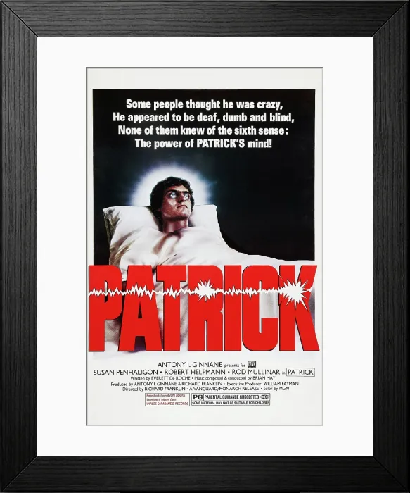 Framed Print : PATRICK, US poster, Rod Mullinar, 1978, Monarch Releasing / courtesy Everett Collection