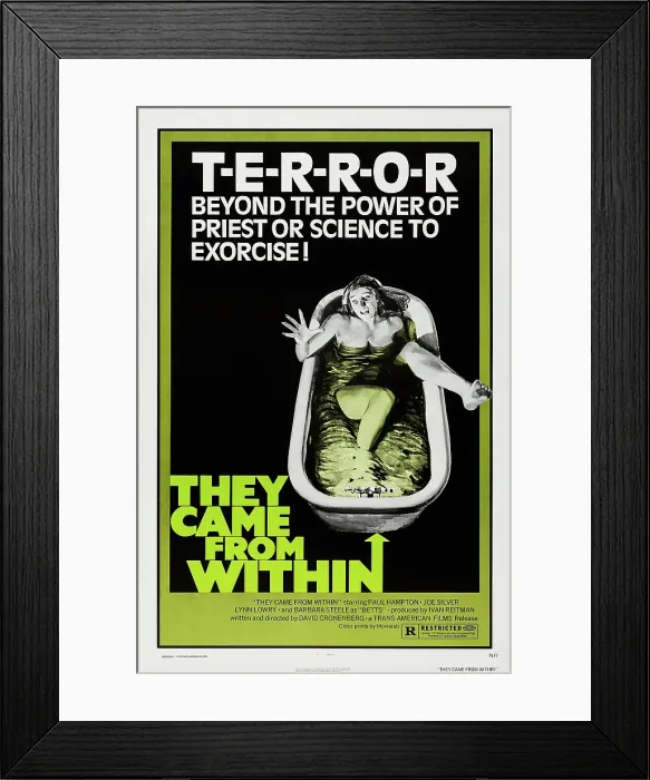 Framed Print : SHIVERS, (aka THEY CAME FROM WITHIN), US poster art, 1975 Framed Print : SHIVERS, (aka THEY CAME FROM WITHIN), US poster art, 1975