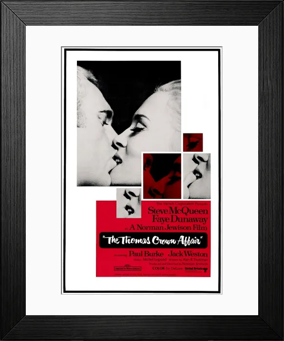 Framed Print : THE THOMAS CROWN AFFAIR, from left, Steve McQueen, Faye Dunaway 1968